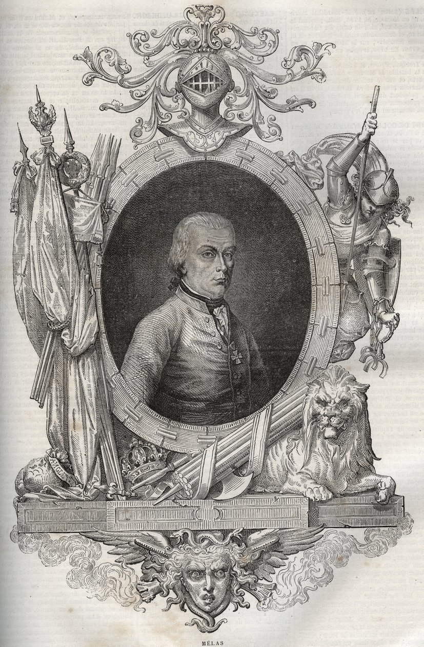 Michael Friedrich Benedikt Baron von Melas (1729-1806), Feldmarschall - Neue Nationale Enzyklopädie von Maurice La Charest - 1870 von French School