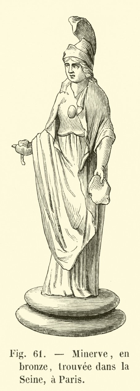 Minerva, in Bronze, gefunden in der Seine, Paris von French School