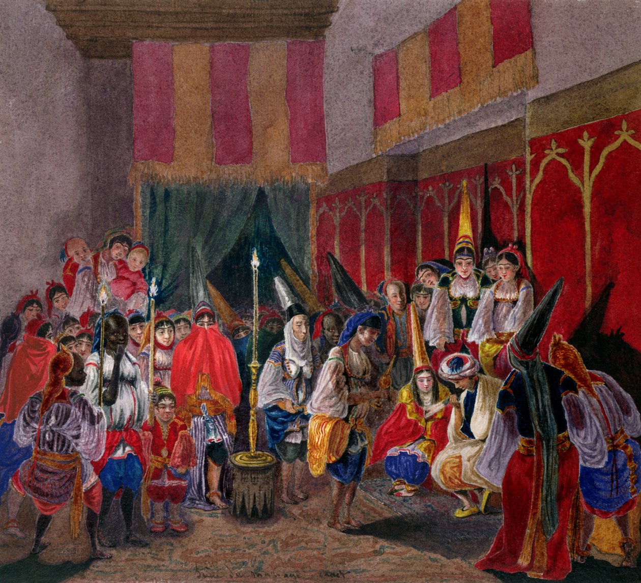 Maurische Hochzeit in Algerien, ca. 1840-45 von French School