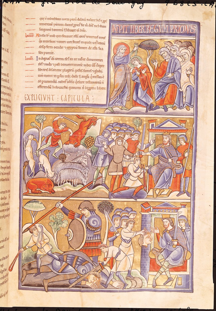 Ms 1 f.93r Die Geschichte von David, aus der Souvigny-Bibel von French School