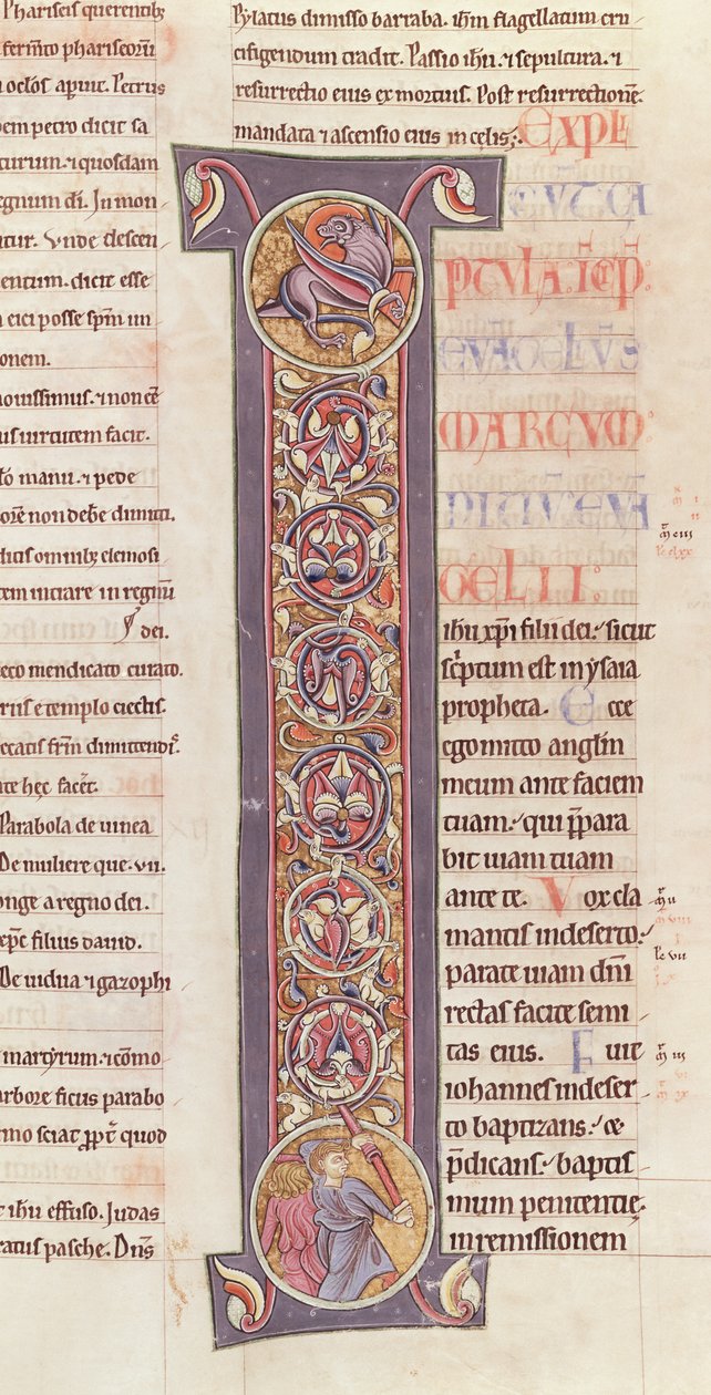 Ms 2 fol.175 t.2 Das Evangelium des Heiligen Markus, aus der Bibel des Klosters Saint-Andre aux-Bois von French School