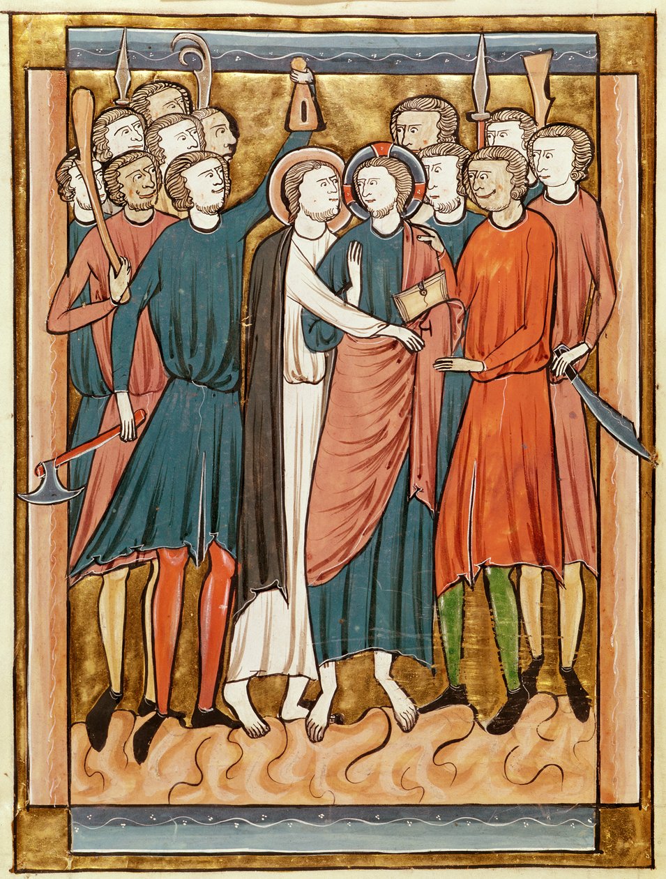 Ms 3016 fol.15v Der Kuss des Judas, aus Psautier à l