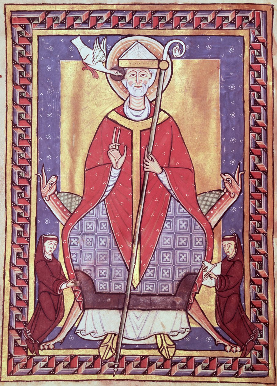 Ms 315 f.1v St. Gregor, aus Extrait de ses Oeuvres von French School