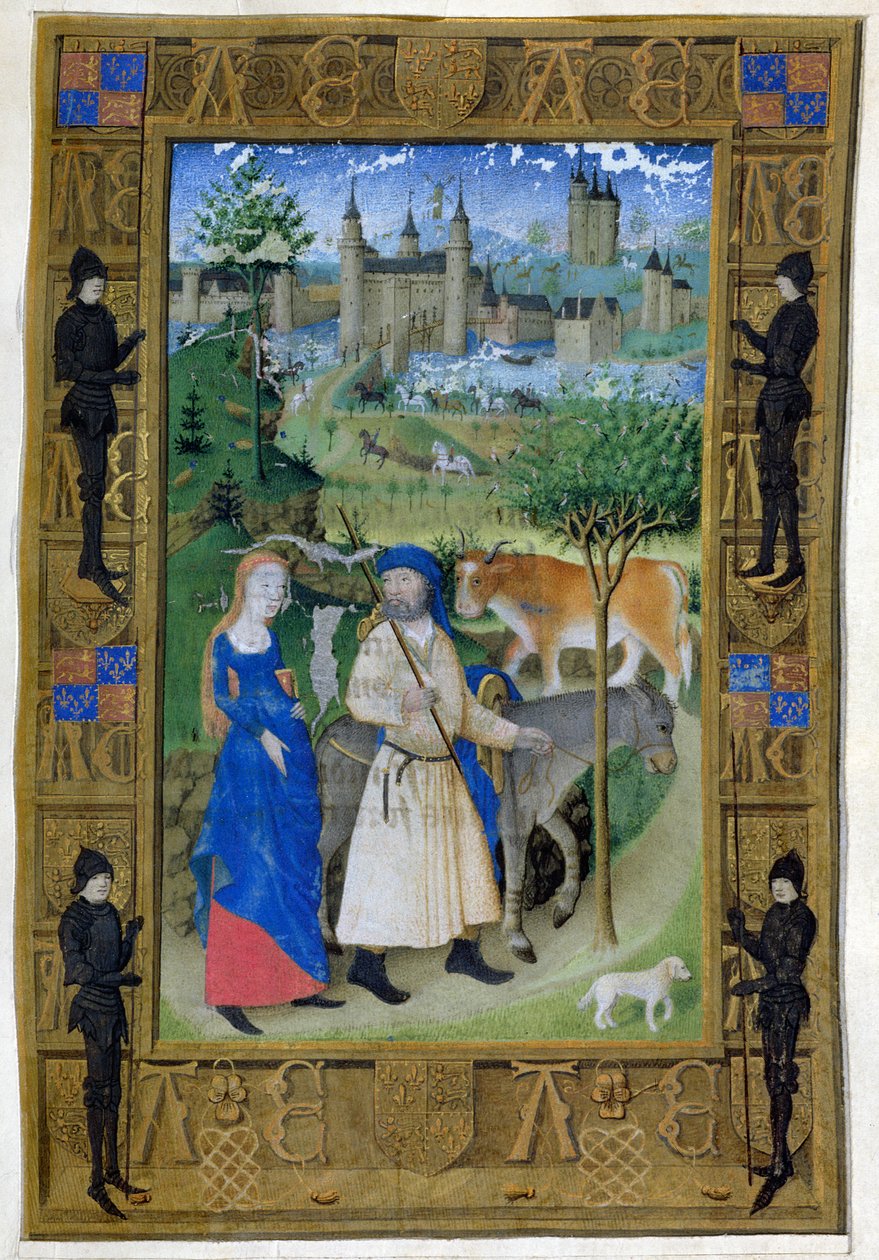 Die Flucht nach Ägypten, aus den Stunden von Charles von Frankreich, ca. 1466-69 von French School