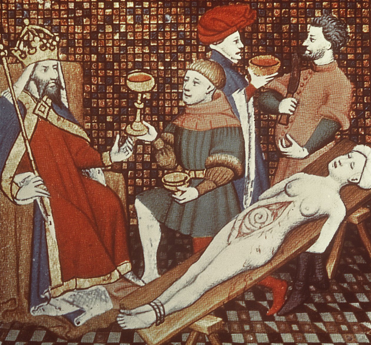 Nero seziert seine Mutter, aus der Jean Sans Peur Ausgabe von De Casibus virorum illustrarium von Giovanni Boccaccio (1313-75) ca. 1410 von French School