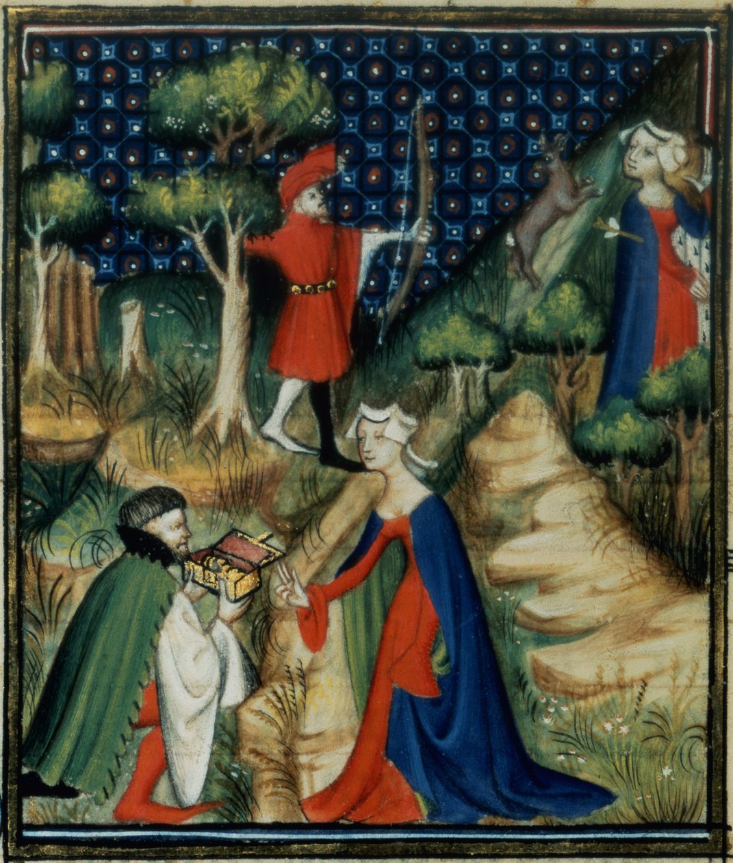Die Geschichte von Procris, aus `De Claris Mulieribus, aus den Werken von Giovanni Boccaccio (1313-75) von French School