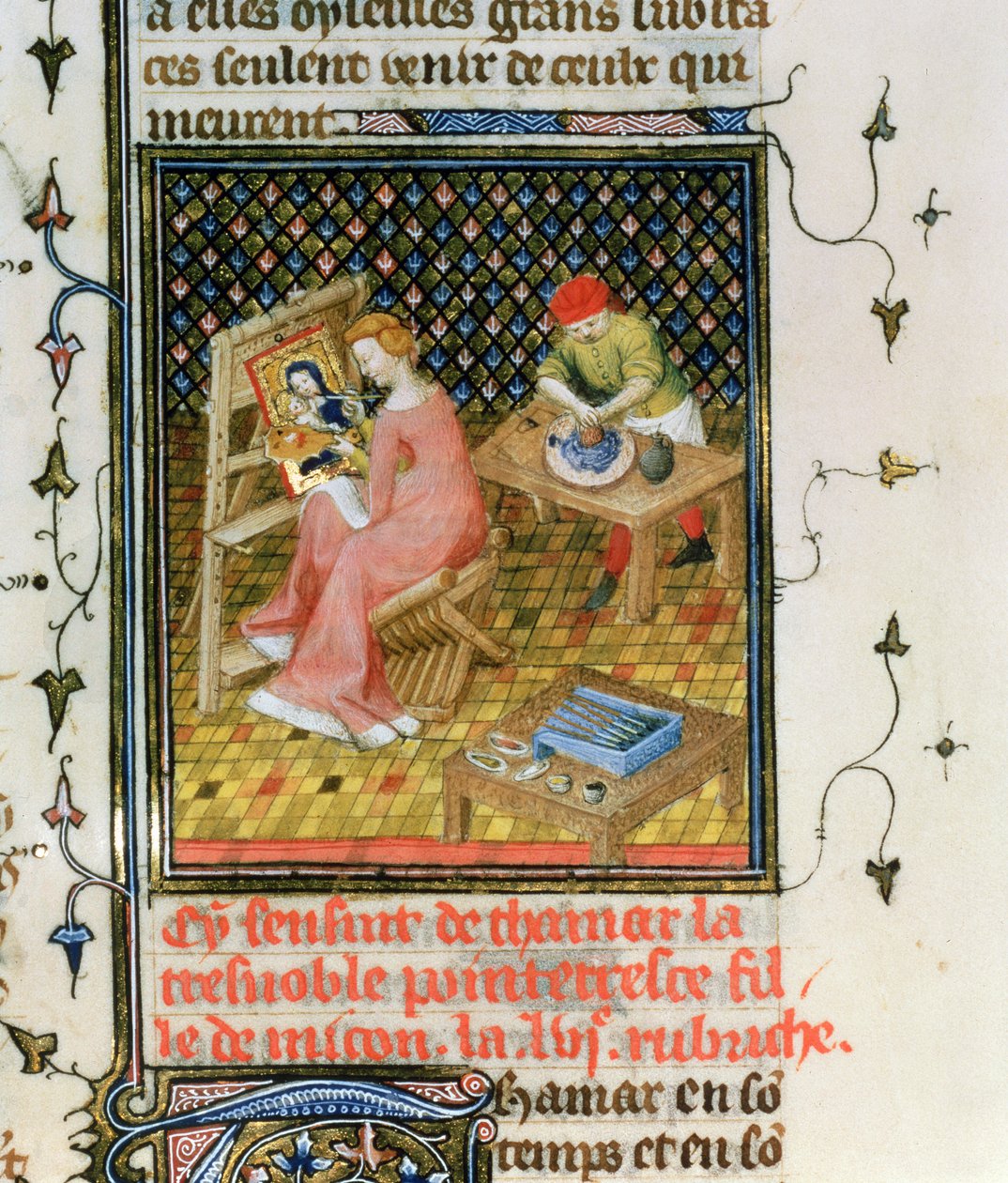 Die Geschichte von Thamyris, aus `De Claris Mulieribus, aus den Werken von Giovanni Boccaccio von French School