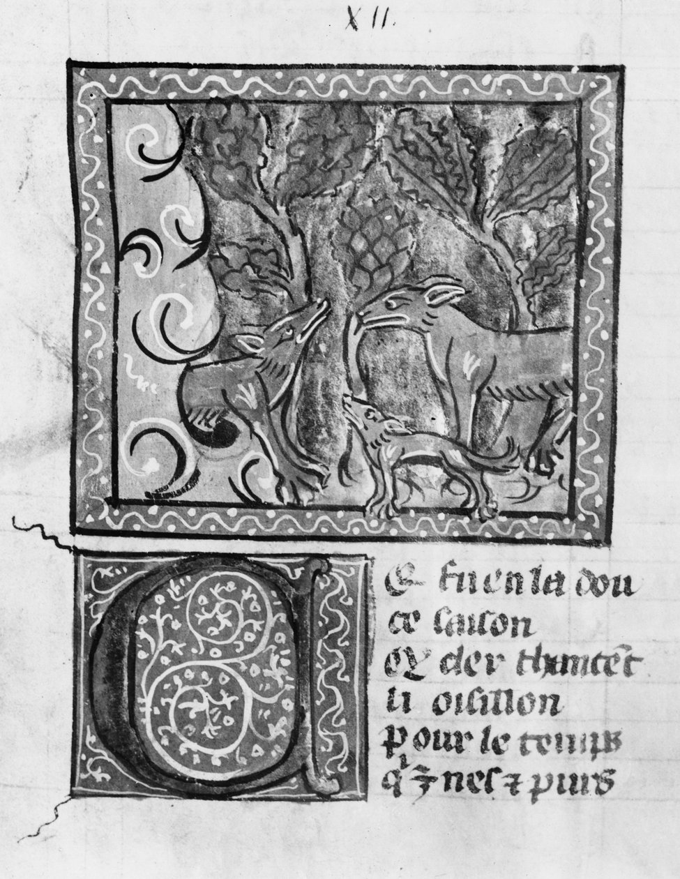 Der Fuchs, der Wolf und der Hund, aus Le Roman de Renart von French School