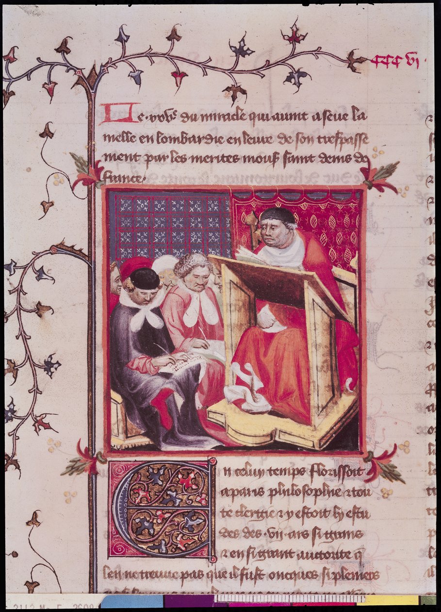 Ein Professor an der Universität von Paris, aus den Grandes Chroniques de France, ca. 1400 von French School