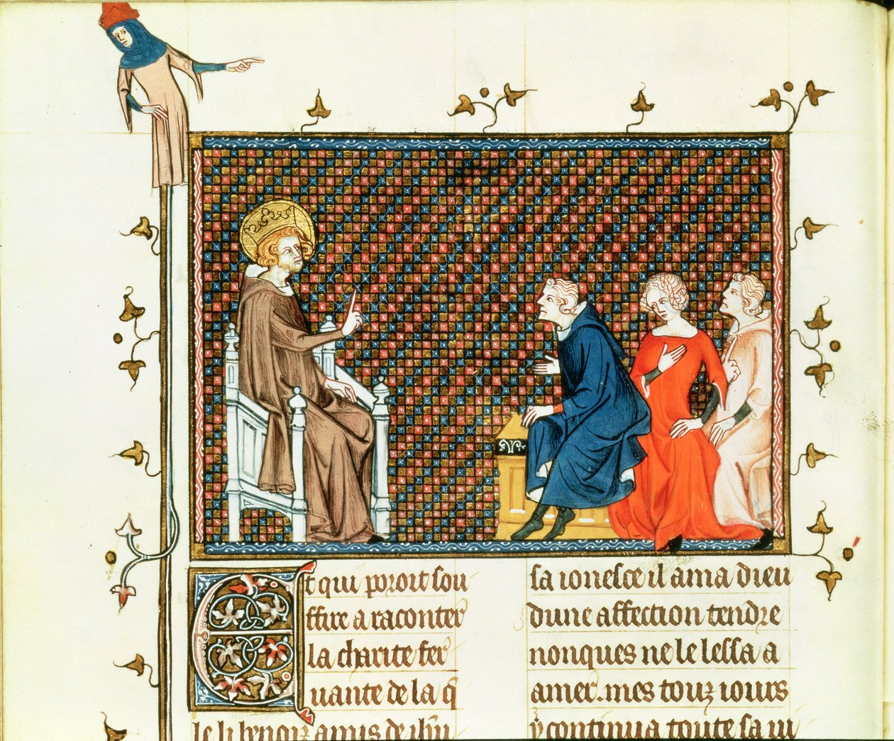 St. Louis unterrichtet seine Kinder, aus Leben und Wunder des St. Louis, ca. 1330-40 von French School