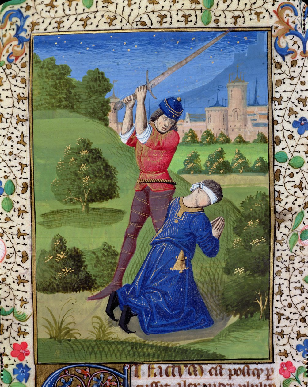 Die Enthauptung von Alexander I. Balas, aus der Bibel von Jean XXII von French School