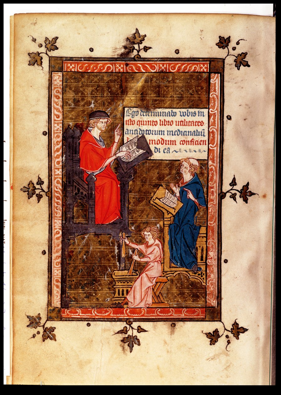 Antidot-Lehre aus dem Kanon der Medizin von Avicenna, übersetzt von Gerard de Cremone, ca. 1320 von French School