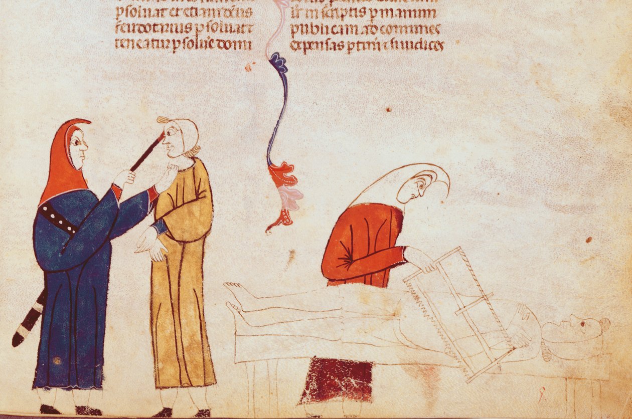 Folterszene, aus Les Coutumes de Toulouse von French School
