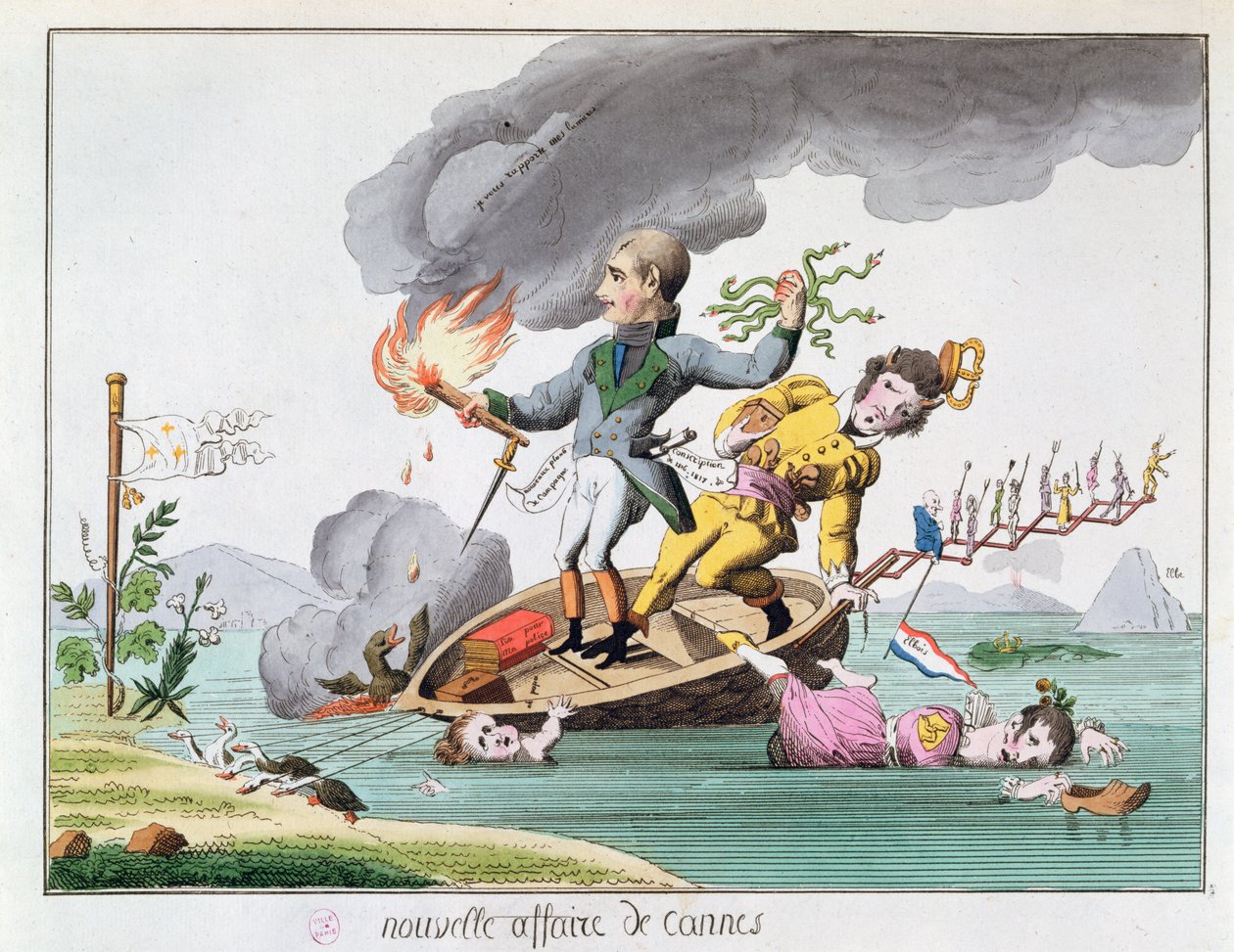 Napoleon Bonaparte landet bei Cannes nach seiner Rückkehr von Elba 1815 von French School