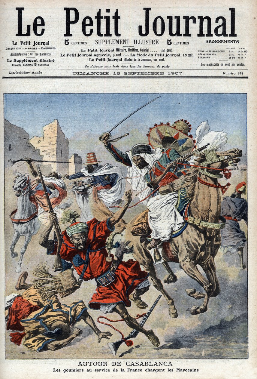 In der Nähe von Casablanca, die Goumiers greifen die Marokkaner an, Illustration aus 