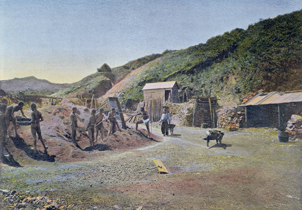 Nickelminen an der Ostküste von Neukaledonien, graviert von Gillot, ca. 1900 von French School