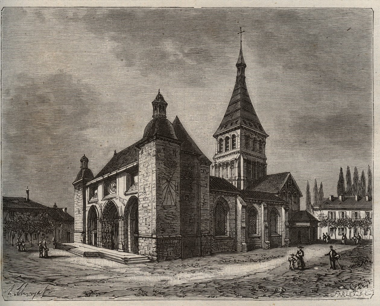 Notre Dame de Wassy - Haute-Marne in der Region Champagne-Ardenne - Gravur in „La France illustrée: Geographie, Geschichte, statistische Verwaltung“ von V.-A. Malt-Brown. 1884 von French School