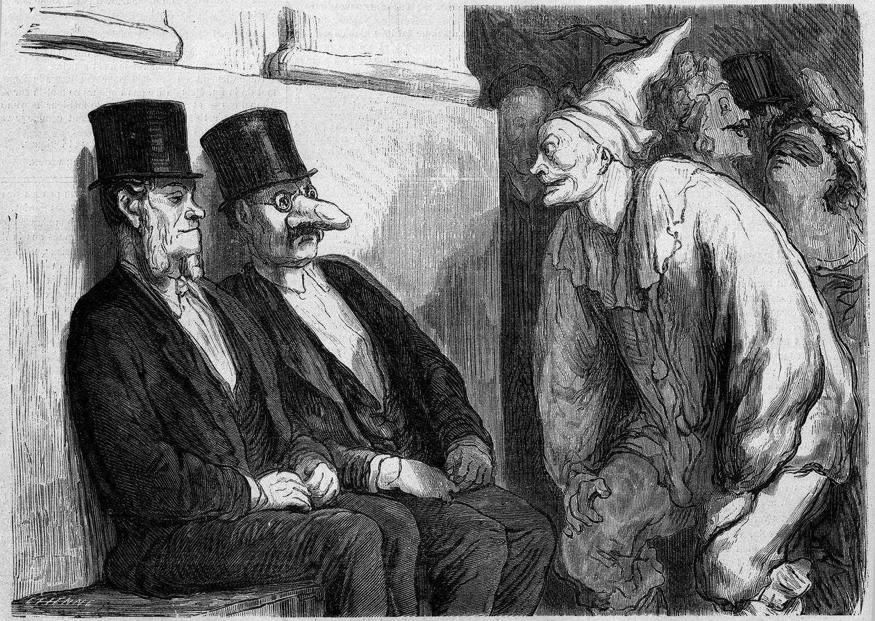 Paris - Ball der Oper: „Du hast zu viel Spaß!“ Karikatur von Honoré Daumier (1808-1879). Gravur in Le Monde Illustré Nr. 567 vom 22. Februar von French School