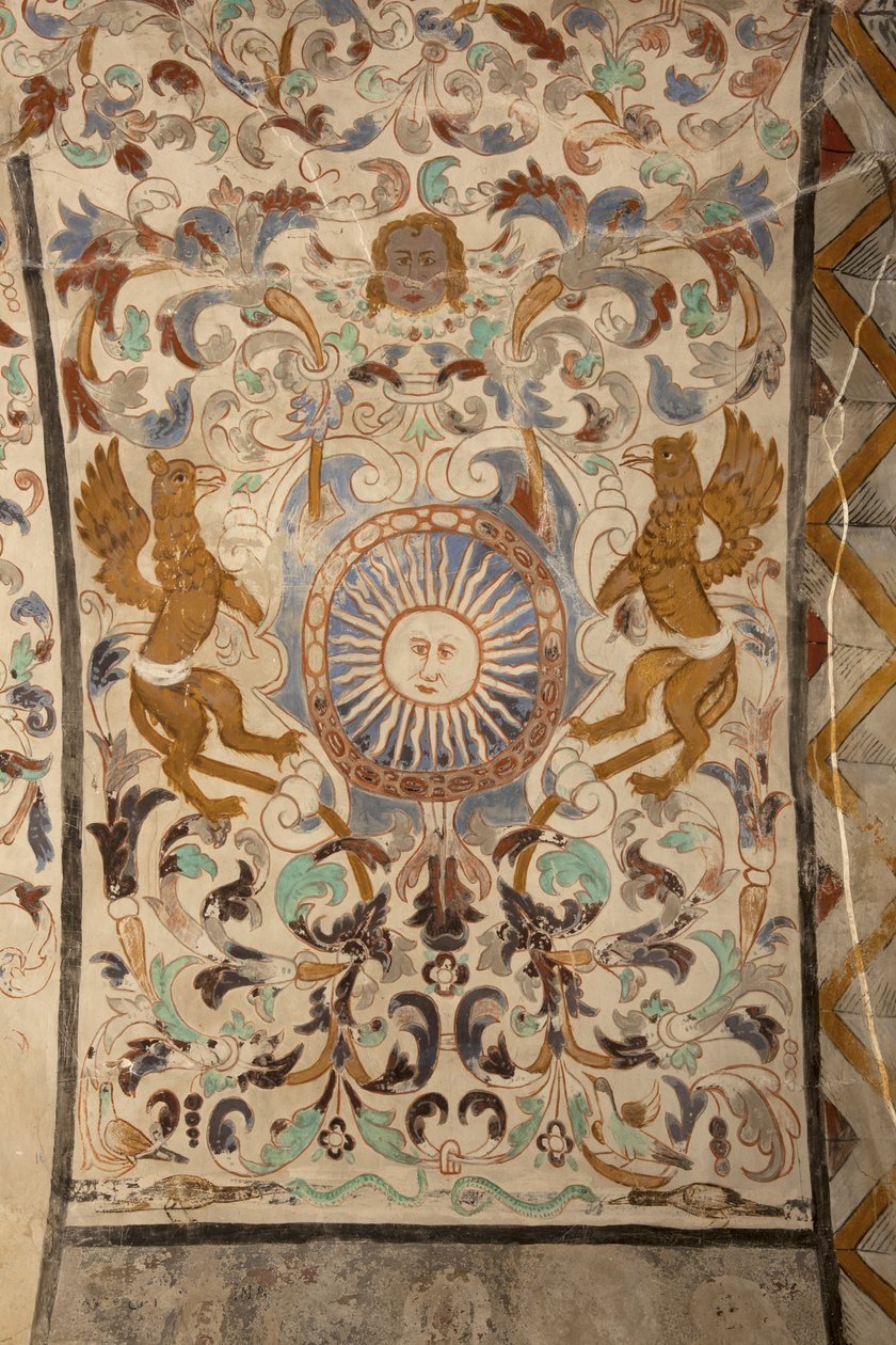 Pfarrkirche Església de la Mare de Déu de Solers. Innenraum. Die Kirchenschiffe. Wandmalereien. (Detail). 16. Jahrhundert. von French School