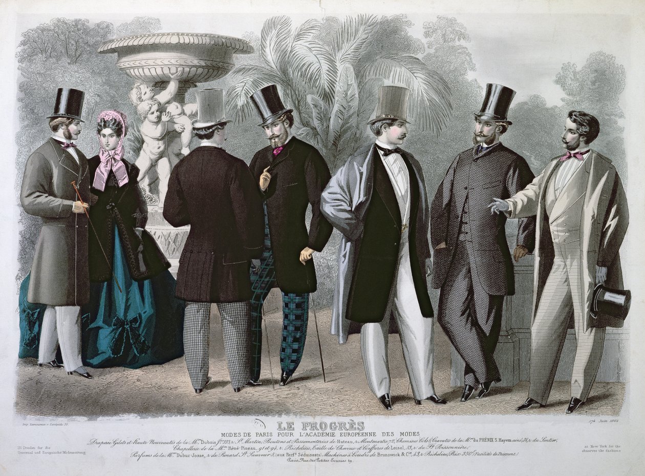Pariser Modeplatte für Le Progres, Juni 1864 von French School