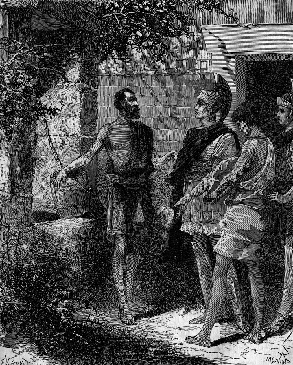 Phokion (Phokion) (402 v. Chr. - 318 v. Chr.) ist ein athenischer Stratege und Redner, der die Gesandten Alexanders des Großen nach dem Sieg von Arbelles empfängt von French School