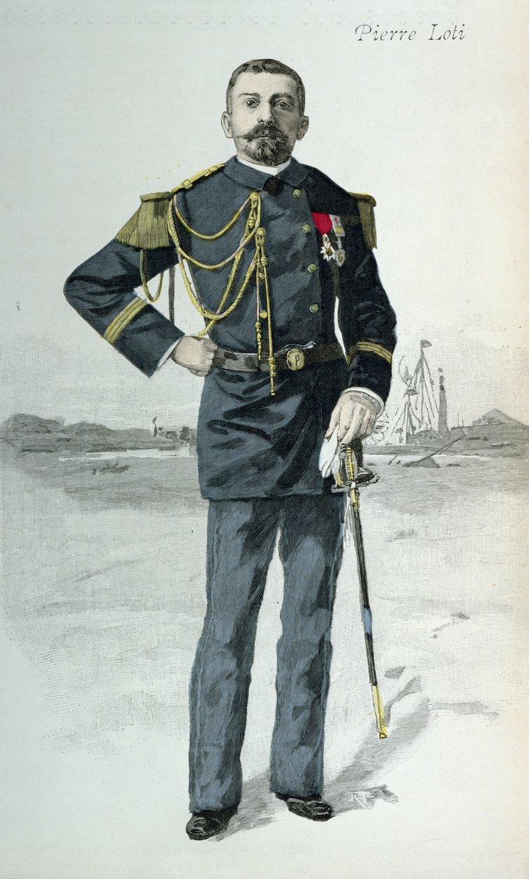 Pierre Loti (1850-1923), Titelillustration der La Revue Illustree, 1. Oktober 1889 von French School
