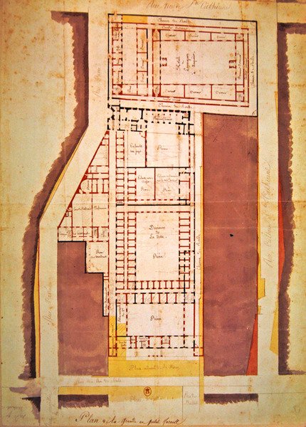 Plan des Grande und Petite Force Gefängnisses, rue du Roi de Sicile, Paris von French School