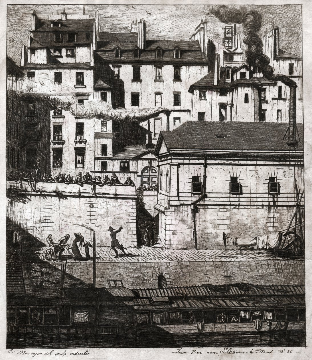 Polizei in Paris (Stich, ca. 1860) von French School