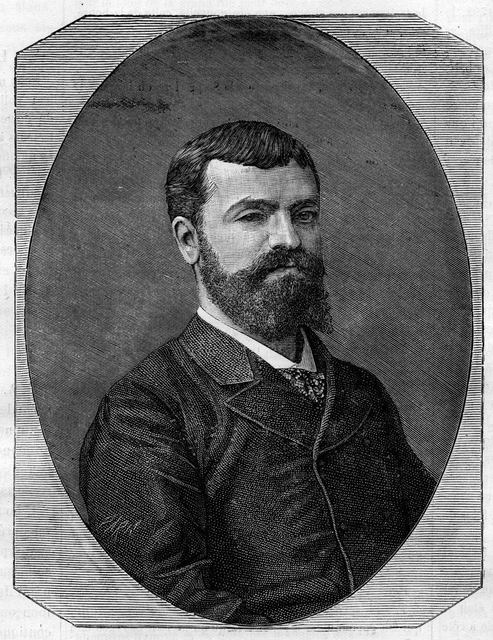 Porträt von Henri-Paul Nenot (1853-1934), französischer Architekt, der die Neue Sorbonne in Paris realisierte. Gravur in „Le Monde Illustre“ von French School