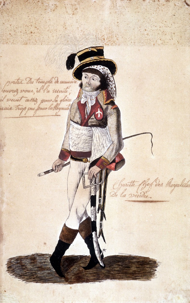 Ganzkörperporträt von Francois Athanase (Francois-Athanase) de Charette de la Contrie (1763-1796), royalistischer Anführer der Vendée - Musée Dobrée, Nantes von French School