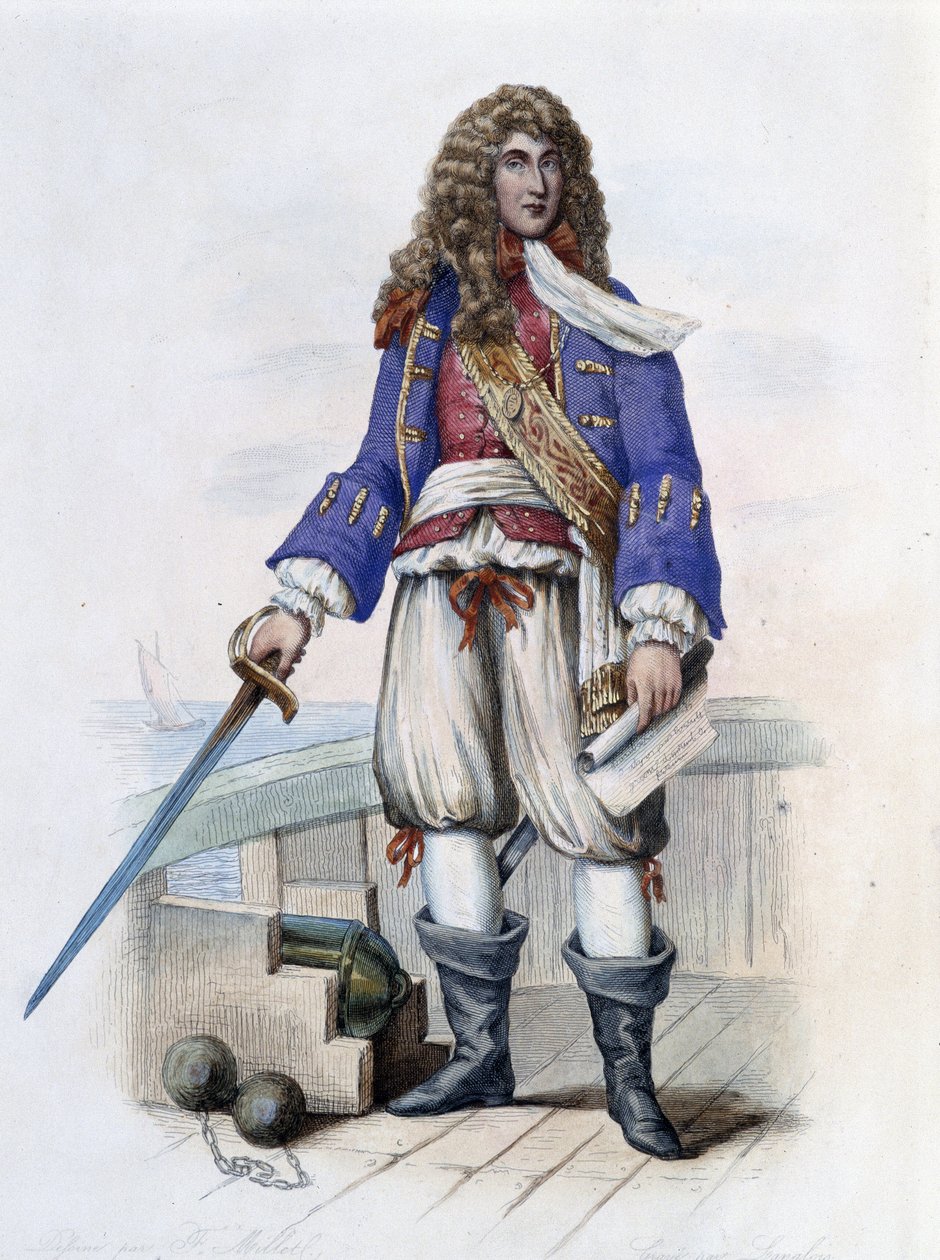 Porträt von Admiral Anne Hilarion de Costentin (Cotentin), Graf von Tourville (1642-1701) - in „Le Plutarque français“, von Mennechet, Paris von French School