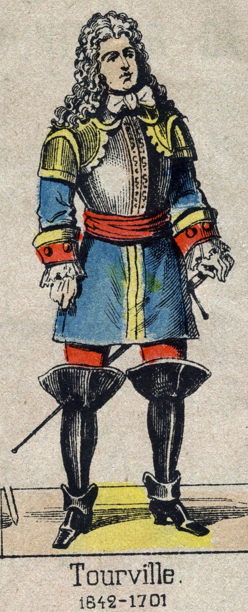 Porträt von Admiral Anne Hilarion de Costentin, Graf von Tourville. Bild von Epinal aus dem späten 19. Jahrhundert von French School