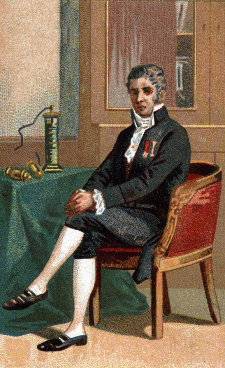 Porträt von Alessandro (Alexandre) Volta (1745-1827) italienischer Physiker von French School