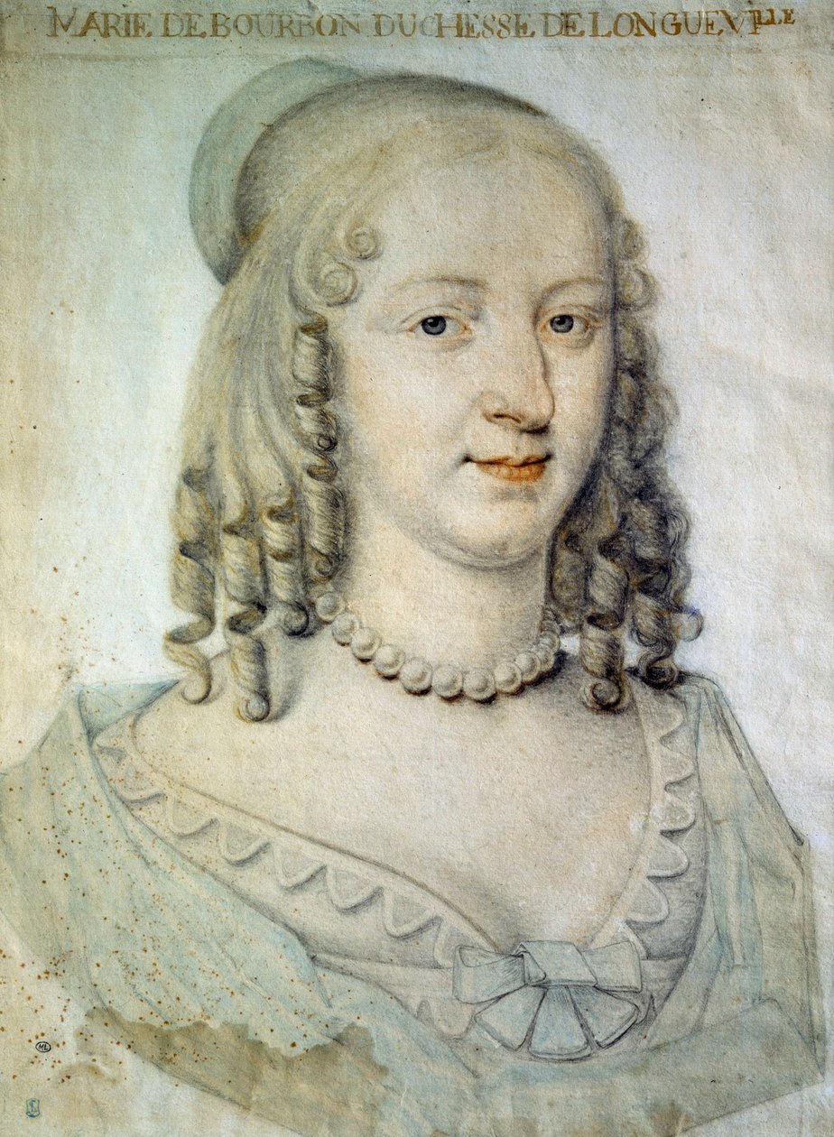 Porträt von Anne Genevieve de Bourbon Conde (Anne-Genevieve de Bourbon-Conde), Herzogin von Longueville (1619-1679), Schwester des Grand Conde von French School