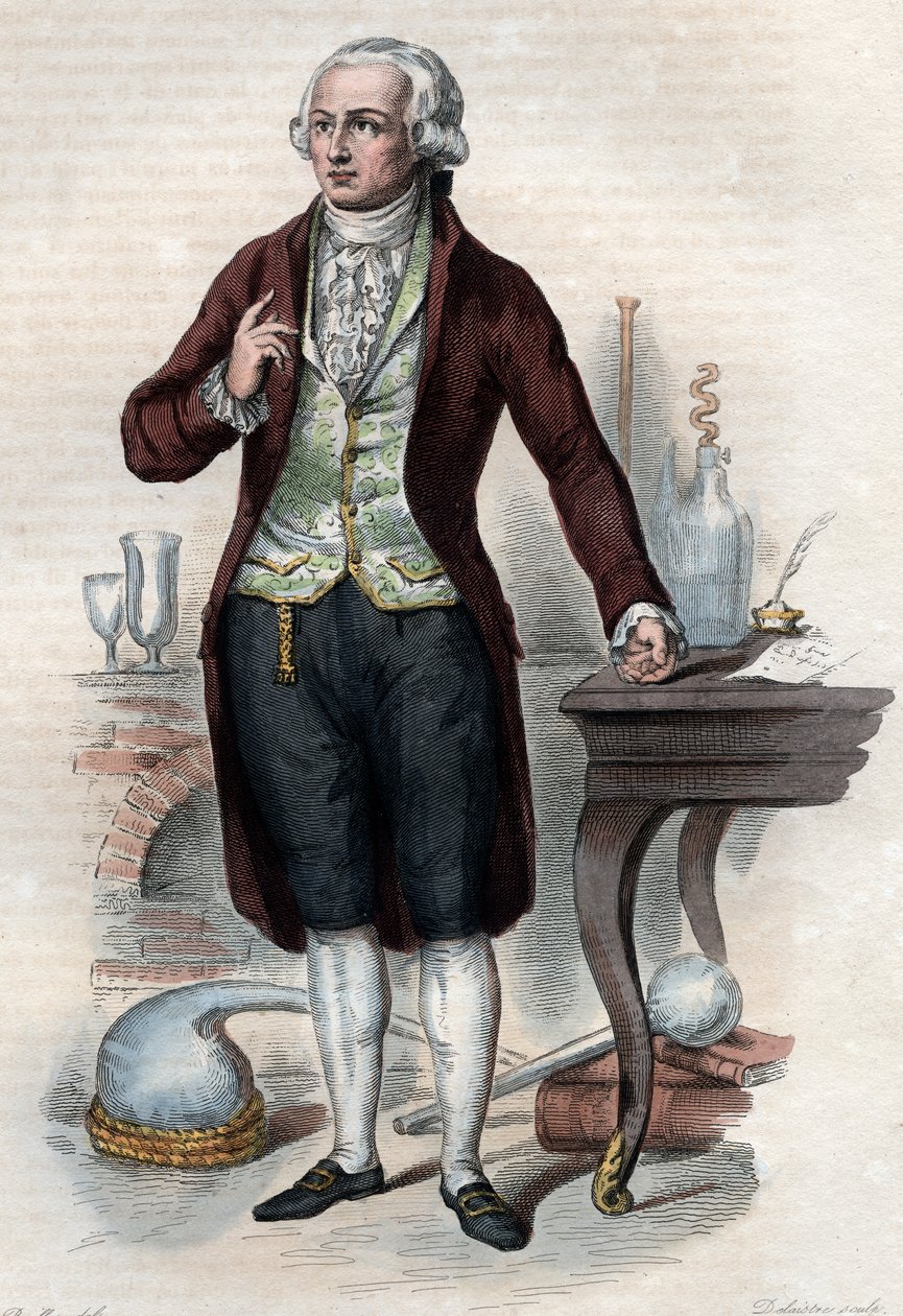 Porträt von Antoine Laurent de Lavoisier (1743-1794), französischer Chemiker von French School