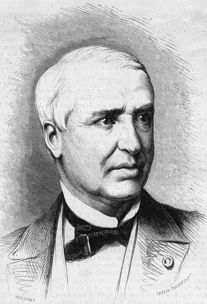 Porträt von Auguste Nélaton (1807-1873), französischer Chirurg. Gravur in „Le Monde Illustré“ Nr. 859 vom 27. September 1873. von French School