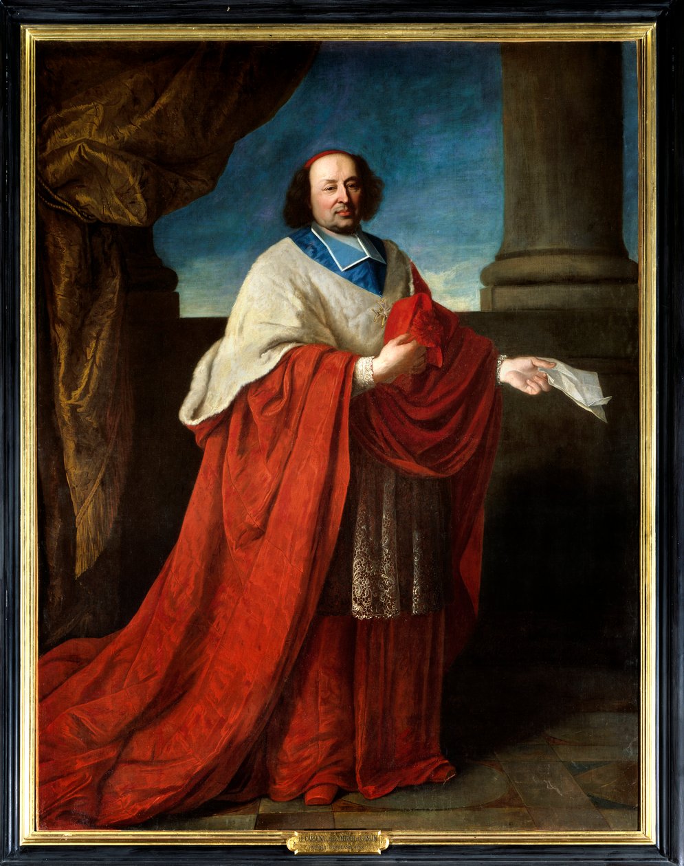 Porträt von Kardinal de Cambout de Coislin (1636-1706) Bischof von Orléans, Prior von Longpont. Anonymes Gemälde des 17. Jahrhunderts. Öl auf Leinwand. Pflichtangabe: Sully sur Loire, Schloss Sully von French School