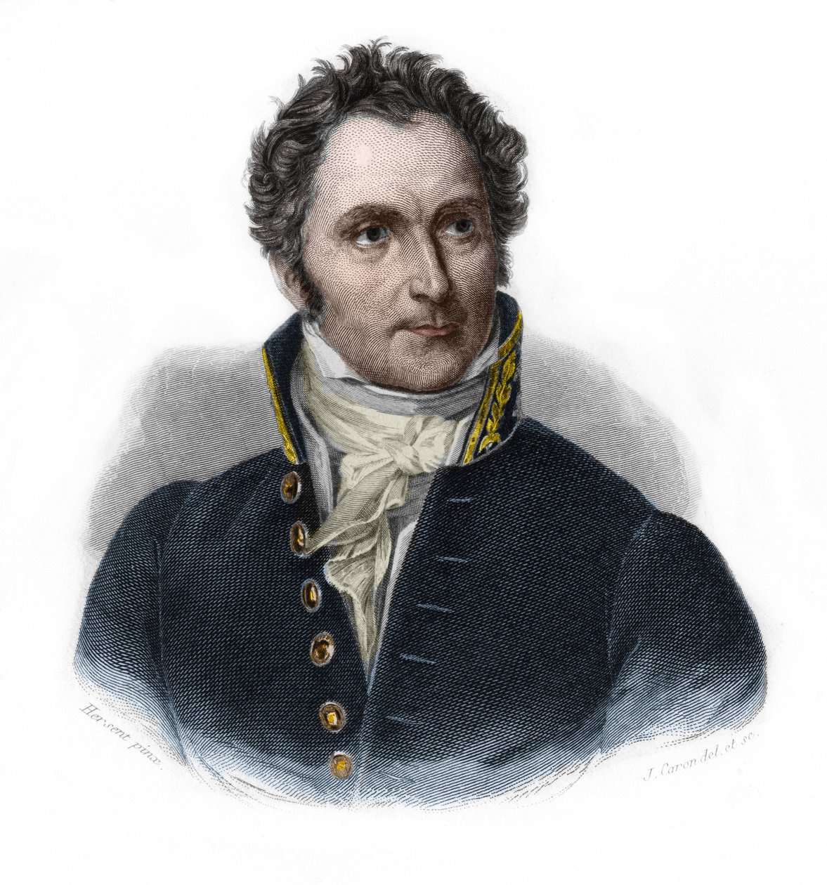Porträt von Casimir Perier (1777-1832), französischer Staatsmann. in „LIBRE DES PERÉNERS“ von Louis de Cormenin Timon. 1842. Private Sammlung. von French School