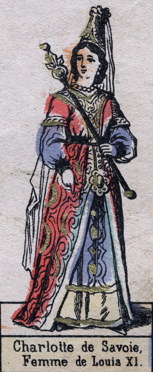 Porträt von Charlotte de Savoie (1440-1483), Ehefrau von Ludwig XI. von Frankreich. Illustration Ende des 19. Jahrhunderts von French School