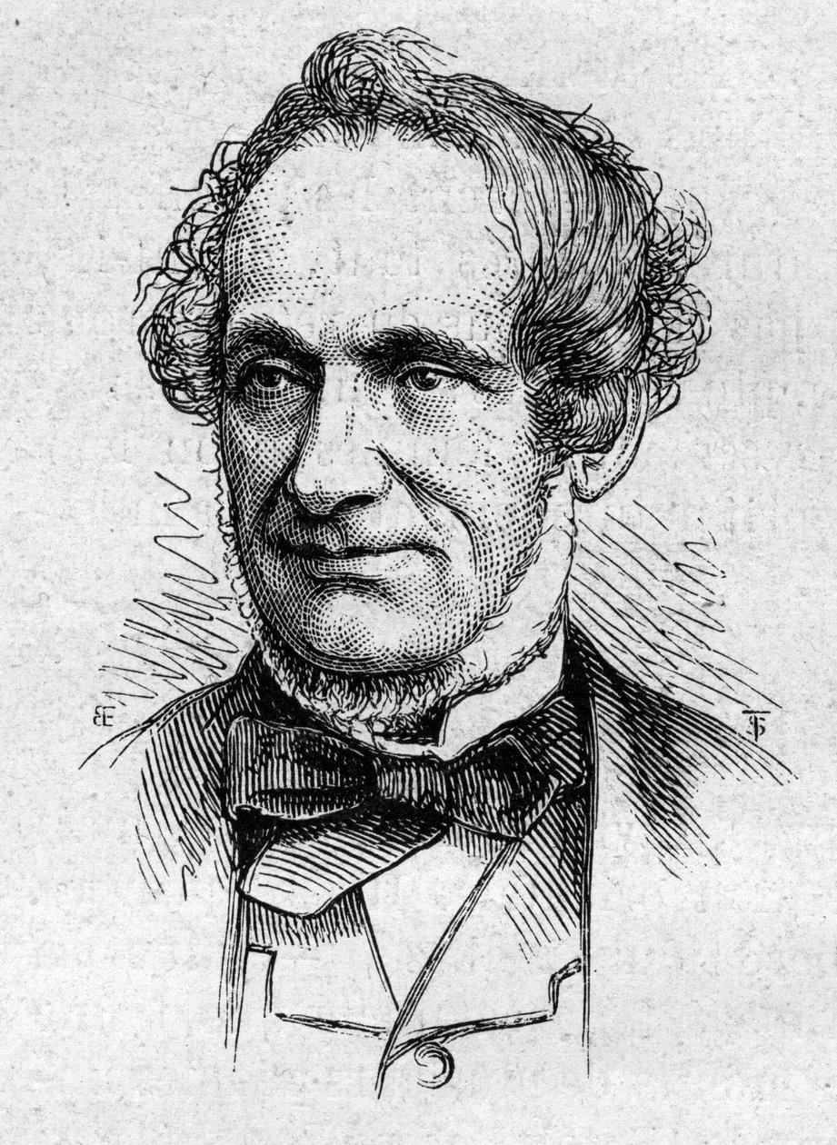 Porträt von Desire Nisard (1806-1888), französischer Essayist und Akademiker. Gravur in "Le Monde Illustré" Nr. 883 vom 14. März 1874 von French School