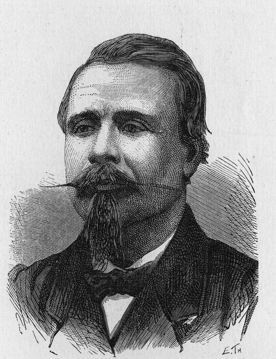 Porträt von Eugène Godard (1827 - 1890), französischer Luftfahrtkünstler - in „Album der Wissenschaft; berühmte Gelehrte; Große Entdeckungen“ 1896 von French School