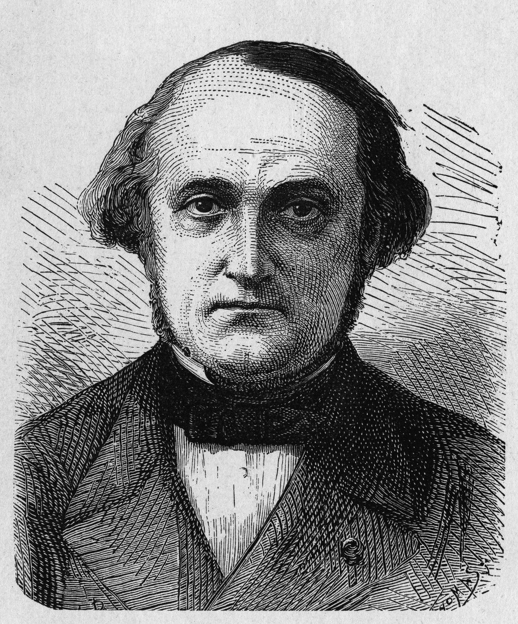 Porträt von François-Clément Sauvage (1812 - 1872), französischer Ingenieur und Verwalter - im „Album der Wissenschaft; berühmte Wissenschaftler; Große Entdeckungen“ 1896. von French School