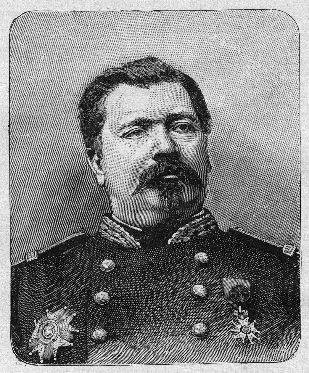 Porträt von General Davout, Großkanzler der Ehrenlegion. Gravur in „La gazette du dimanche“ vom 12. Dezember 1895 von French School