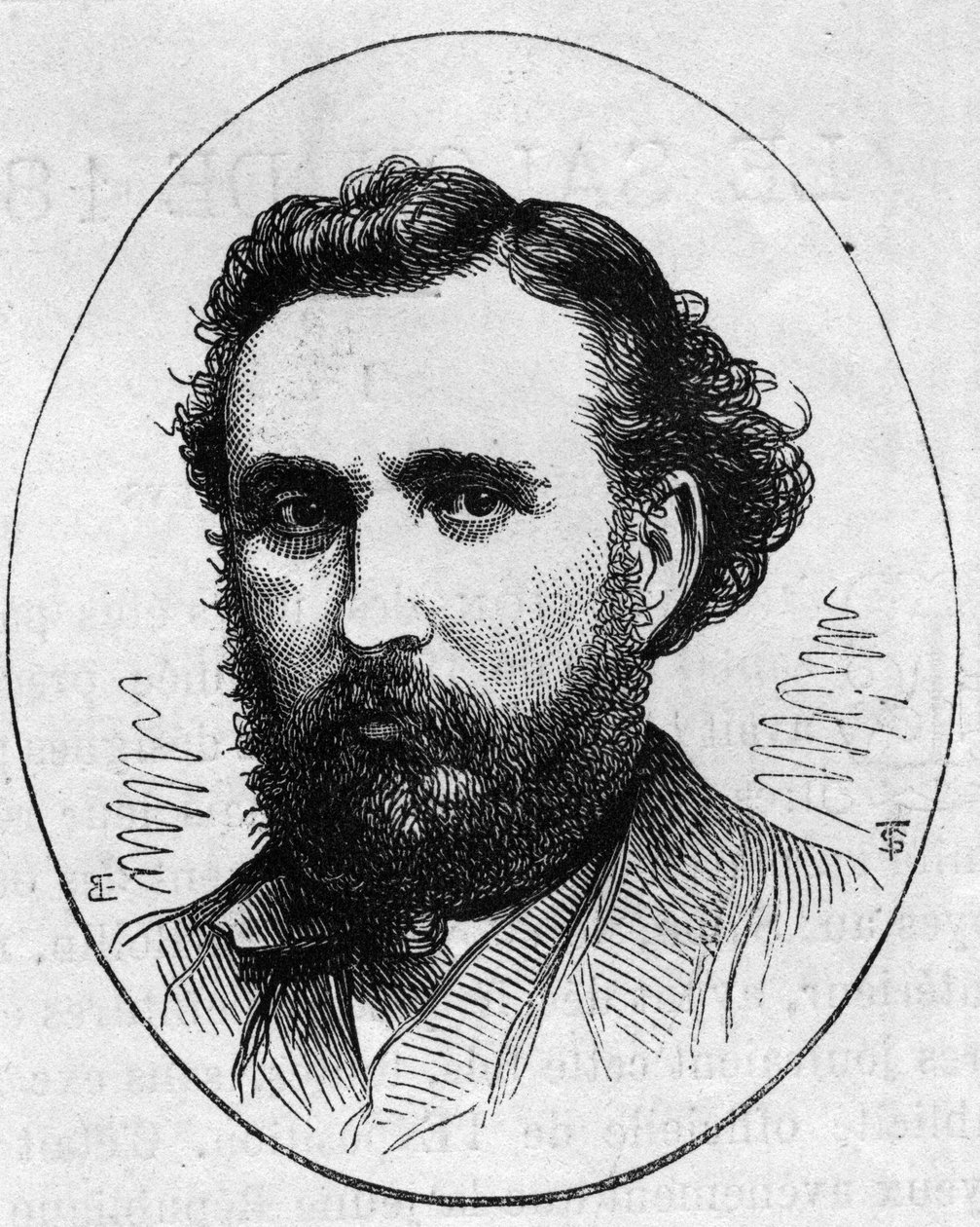 Porträt von Henri Chapu (1833-1891), französischer Bildhauer. Gravur in „Le Monde Illustré“ Nr. 890 vom 2. Mai 1874. von French School