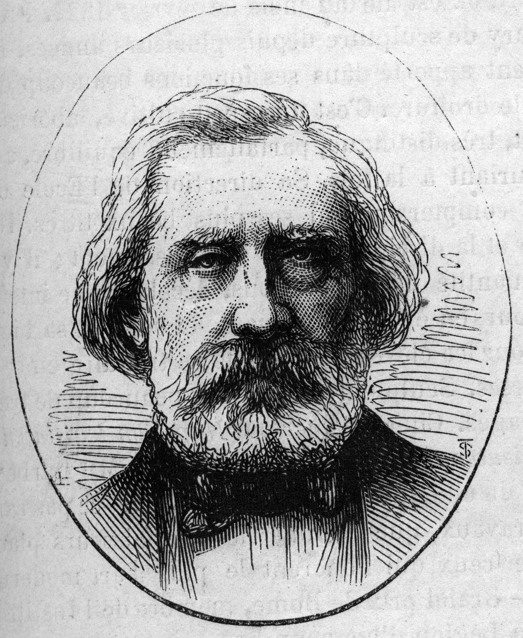 Porträt von Henri Labrouste, französischer Architekt. Gravur in „Le Monde Illustré“ Nr. 890 vom 2. Mai 1874 von French School
