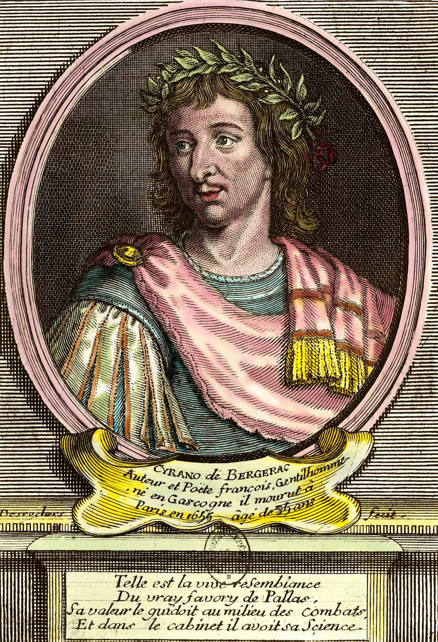 Porträt von Hercules Savinien von Cyrano de Bergerac (1619 - 1655) französischer Schriftsteller. von French School