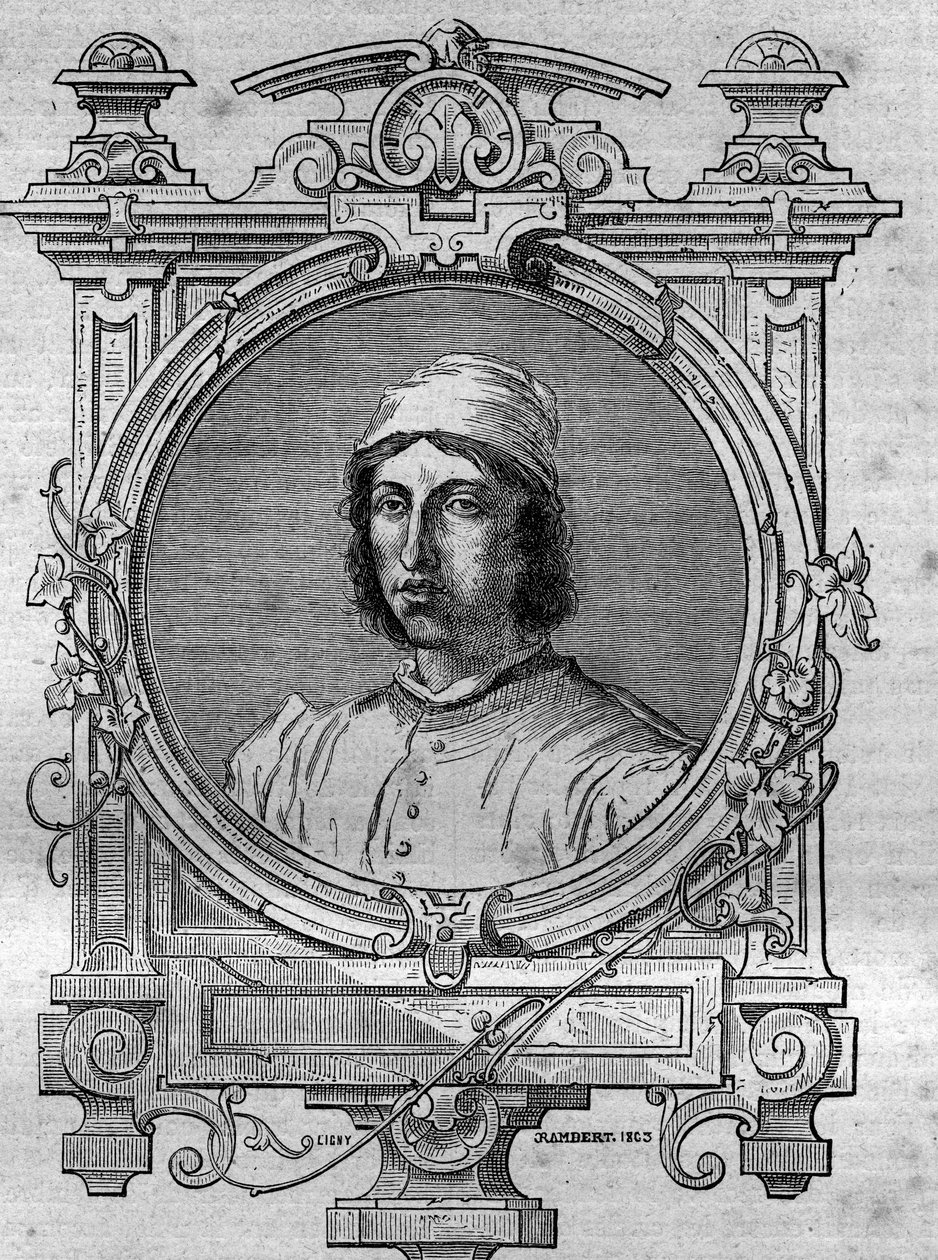 Porträt von Herimar, Abt von Saint Denis de Reims (gestorben 1070). Gravur in „Histoire des papes-kings-queens-et-empereurs à travers les siècles“ von Maurice Lachatre von French School