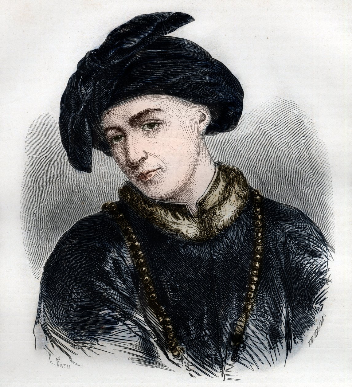 Porträt von Jan Hus (oder Jean Huss) von French School