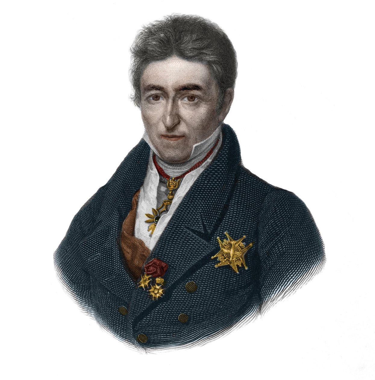 Porträt von Jean Baptiste (Jean-Baptiste), Comte de Villele (1773-1854), französischer Politiker. in „LIBRE DES SPORERS“ von Louis de Cormenin Timon. 1842. Private Sammlung. von French School