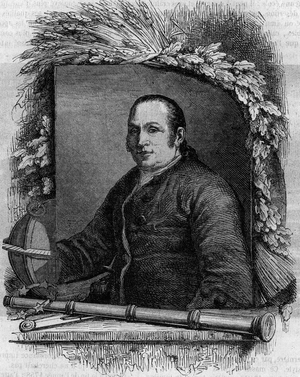 Porträt von Jean George (Johann Georg) Palitzsch (1723-1788), deutscher Astronom. Gravur in „Le Magasin pittoresque“ von French School